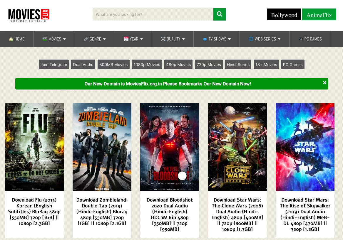 Moviesflix Pro Website to Download All Hollywood Movies For Free