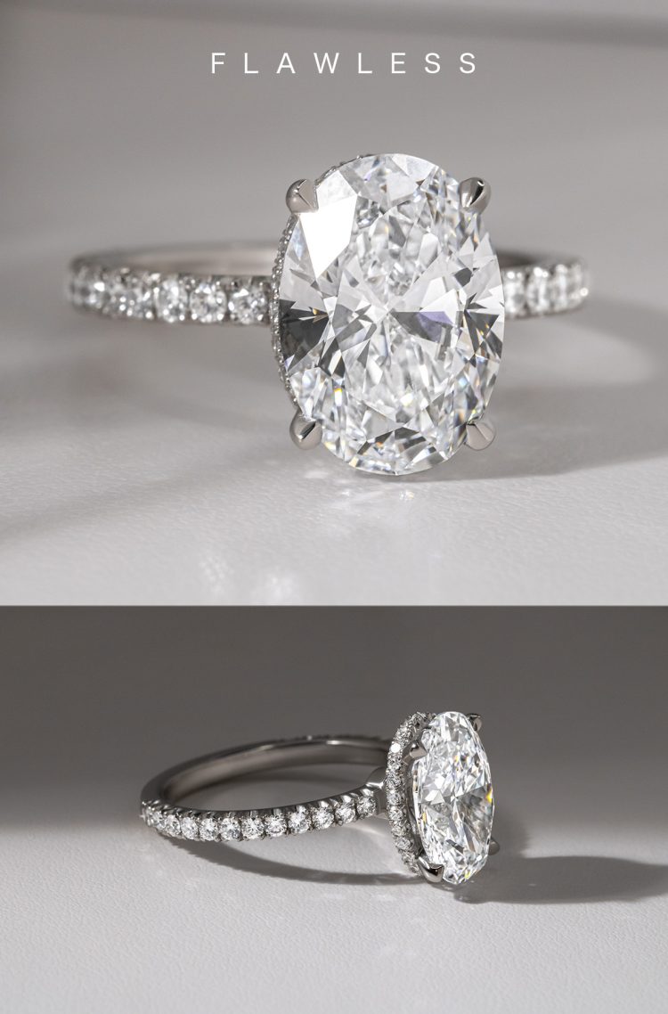 “Perfectly crafted, just for you.” White gold oval engagement rings